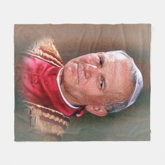 Pope Saint John Paul II Fleece Deken (Voorkant (Horizontaal))