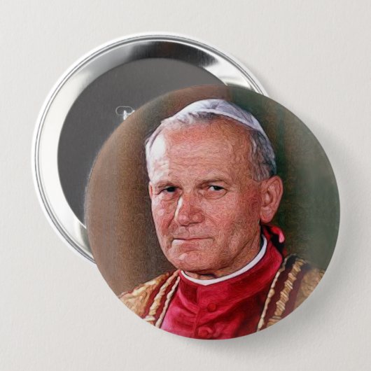 Pope Saint John Paul II Ronde Button 4,0 Cm (Voorkant /achterkant)