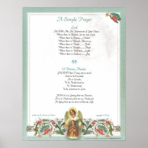 POPE=ST. FRANCIS SIMPLE PRAYER VOOR PEACE PRAYER POSTER