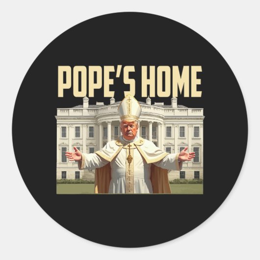 Pope Trump Home Ronde Sticker (Voorkant)