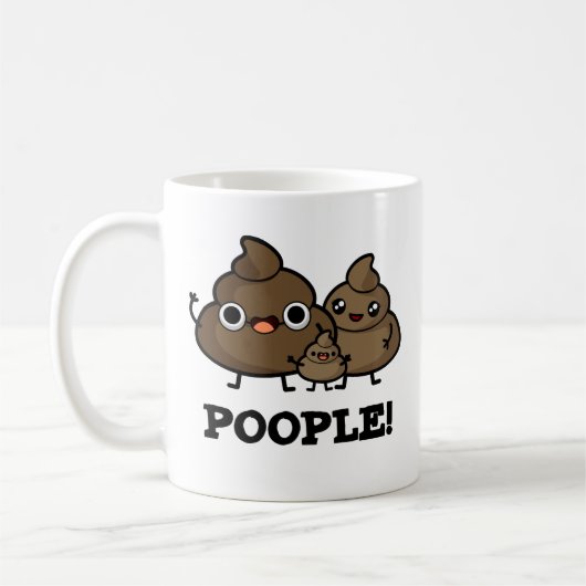 Popeople Funny Poop People pun Koffiemok (Links)