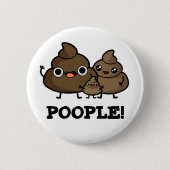 Popeople Funny Poop People pun Ronde Button 5,7 Cm (Voorkant)