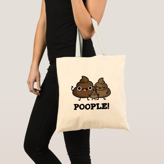 Popeople Funny Poop People pun Tote Bag (Voorkant (product))
