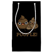 Popeople Funny Poop Pun Dark BG Klein Cadeauzakje (Voorkant)