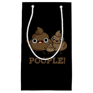 Popeople Funny Poop Pun Dark BG Klein Cadeauzakje
