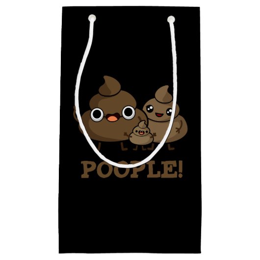 Popeople Funny Poop Pun Dark BG Klein Cadeauzakje (Voorkant)