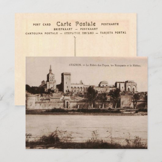 Popes Palace Avignon France 1910 Replica Briefkaart (Voorkant / Achterkant)