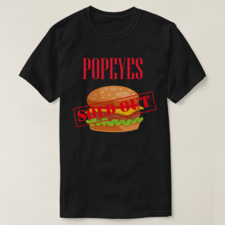 Popeye Chicken Sandwich verkocht Red Fast Food T-shirt
