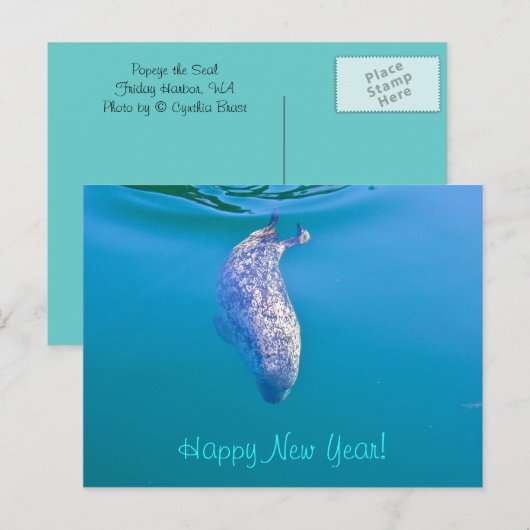 Popeye de Briefkaarten van het Nieuwjaar van de (Voorkant / Achterkant)