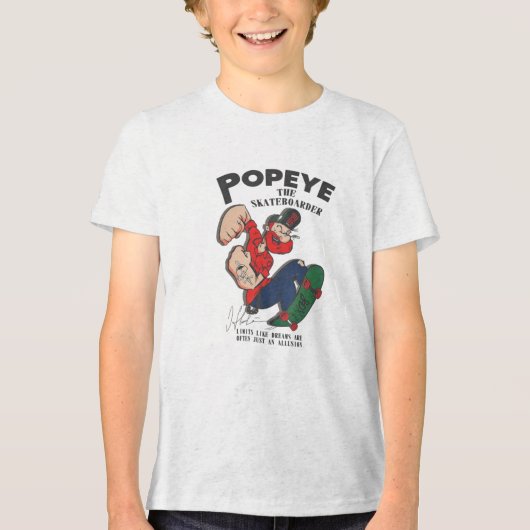 Popeye De Skateboarder Tri-Blend Shirt (Voorkant)