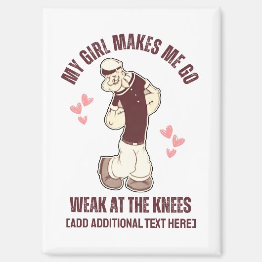 POPEYE Fun Valentijnsdag zwak op de knieën Magneet (Voorkant)