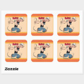 Popeye-Sticker Vierkante Sticker (Vel)