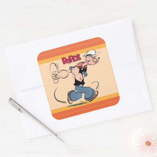 Popeye-Sticker Vierkante Sticker (Envelop)