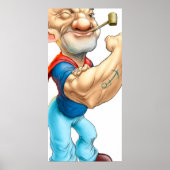 Popeye the Sailor classic navy blue Poster (Voorkant)
