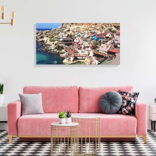 Popeye Village Malta Canvas Afdruk (Insitu (Woonkamer))
