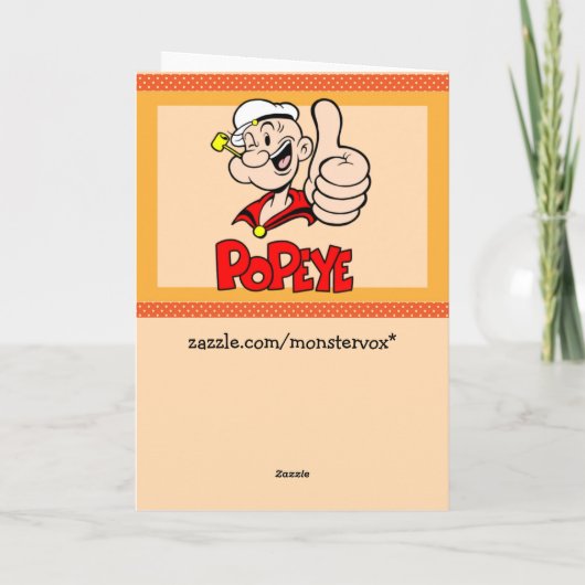 Popeye-Wenskaart Kaart (Achterkant)