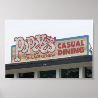 POPEYE'S CAS:UAL DINING (meer van Genève, WI) Poster