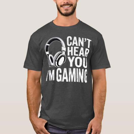 Popfunk Can’t Hear You Gaming – Funny Gamer Life T T-shirt (Voorkant)