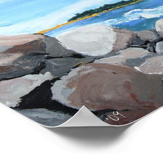 Popham Beach rocks print, A.H. '09 Poster (Hoek)