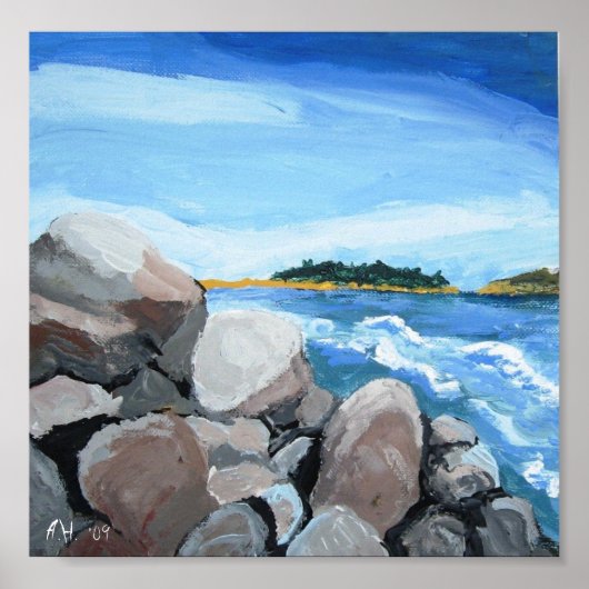 Popham Beach rocks print, A.H. '09 Poster (Voorkant)
