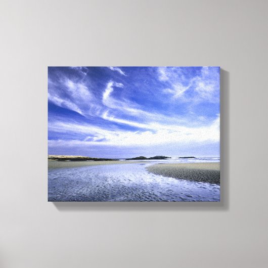 POPHAM BEACH STATE PARK, MAINE. VS. Cirrus Canvas Afdruk (Voorkant)