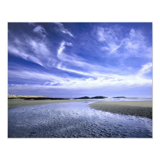 POPHAM BEACH STATE PARK, MAINE. VS. Cirrus Foto Afdruk (Voorkant)