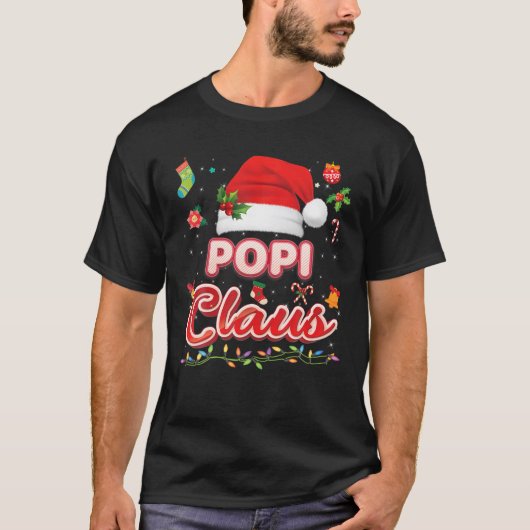 Popi Claus Matching Family Christmas Santa Pajama T-shirt (Voorkant)
