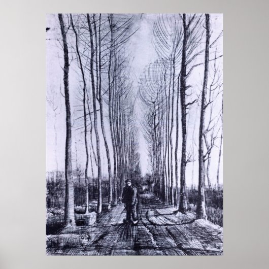 Poplar avenue door Vincent van Gogh Poster (Voorkant)