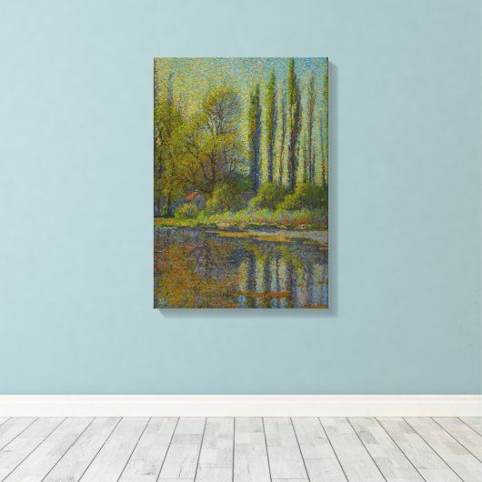 Poplar Trees in Spring (Utah Landscape) (Amerikaan Canvas Afdruk (Insitu (Houten vloer))