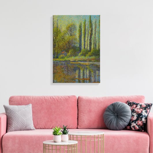 Poplar Trees in Spring (Utah Landscape) (Amerikaan Canvas Afdruk (Insitu (Woonkamer))