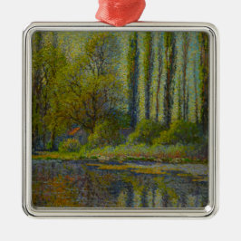 Poplar Trees in Spring (Utah Landscape) (Amerikaan Metalen Ornament