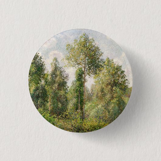 Poplars, Éragny Camille Pissarro Ronde Button 3,2 Cm (Voorkant)