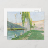 Poplars Groeit nabij een waterloop Briefkaart (Voorkant / Achterkant)