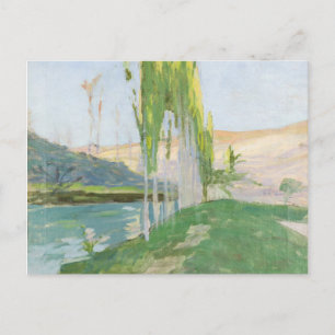 Poplars Groeit nabij een waterloop Briefkaart