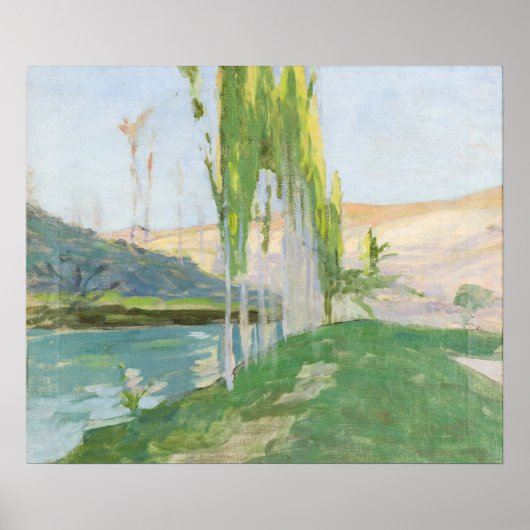 Poplars Groeit nabij een waterloop Poster (Voorkant)
