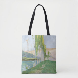 Poplars Groeit nabij een waterloop Tote Bag