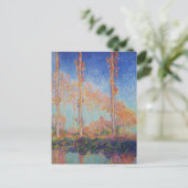 Poplars, herfst, roze effect van Claude MonPostcar Briefkaart (Staand voorkant)