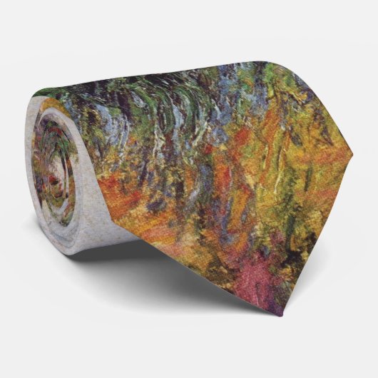 "Poplars (herfst)" van Claude Monet - Fine Art Str Stropdas (Opgerold)