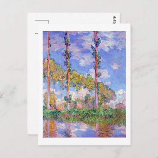 Poplars in de zon, Monet Briefkaart (Voorkant / Achterkant)