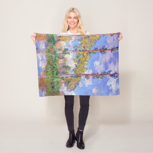 Poplars in de zon, Monet Fleece Deken (In situ)