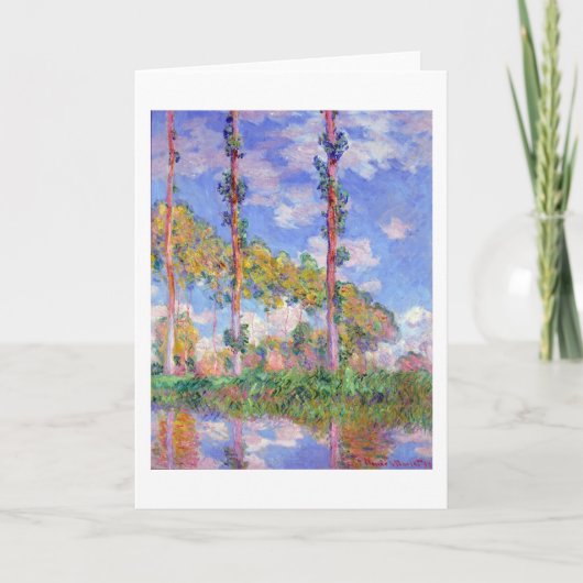 Poplars in de zon, Monet Kaart (Voorkant)