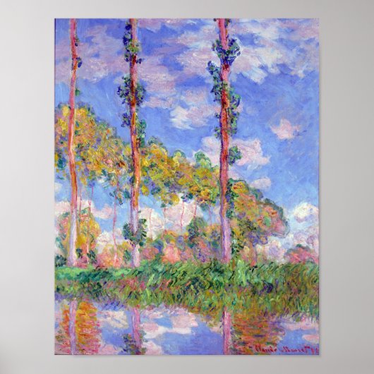 Poplars in de zon, Monet Poster (Voorkant)
