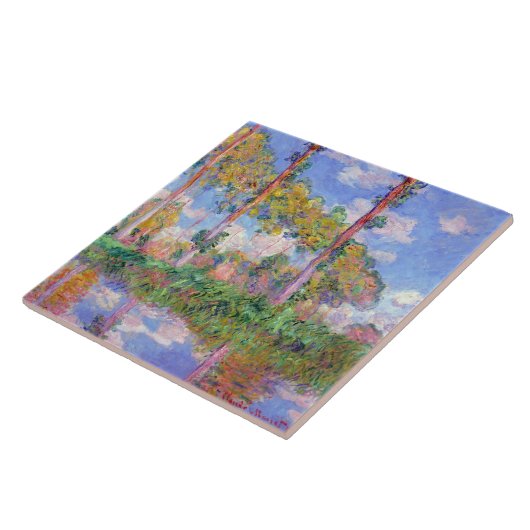 Poplars in de zon, Monet Tegeltje (Zijkant)