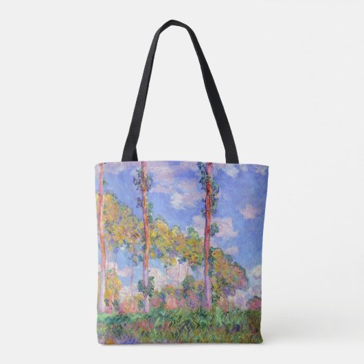 Poplars in de zon, Monet Tote Bag (Achterkant)