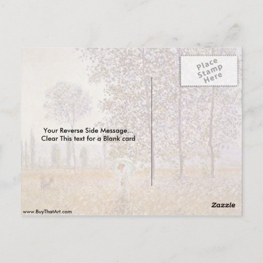 Poplars in Sunlight door Claude Monet Briefkaart (Achterkant)