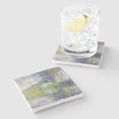 Poplars op de Epte (door Claude Monet) Stenen Onderzetter (Zijkant)