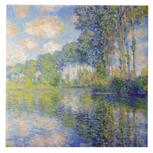Poplars op de Epte (door Claude Monet) Tegeltje (Voorkant)