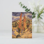 Poplars over de weg door de heuvels door Vincent v Briefkaart (Staand voorkant)