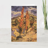 Poplars over de weg door de heuvels door Vincent v Kaart (Voorkant)