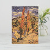 Poplars over de weg door de heuvels door Vincent v Kaart (Staand voorkant)